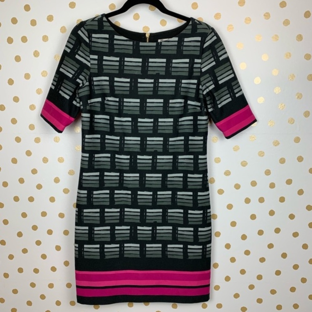 Eliza J Contrast Hem Printed Sheath Dress